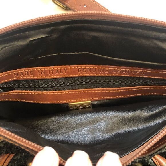 Carla Marchi made in Italy woven shoulder bag with leather trim - Picture 8 of 12